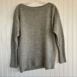 Anthropologie grey, boat neck sweater SIZE SMALL